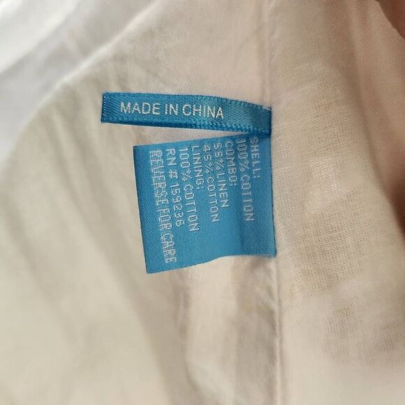 J McLaughlin Maxi Dress Large Elana White Eyelet Layered Beach Vacation Cruise - Picture 7 of 8